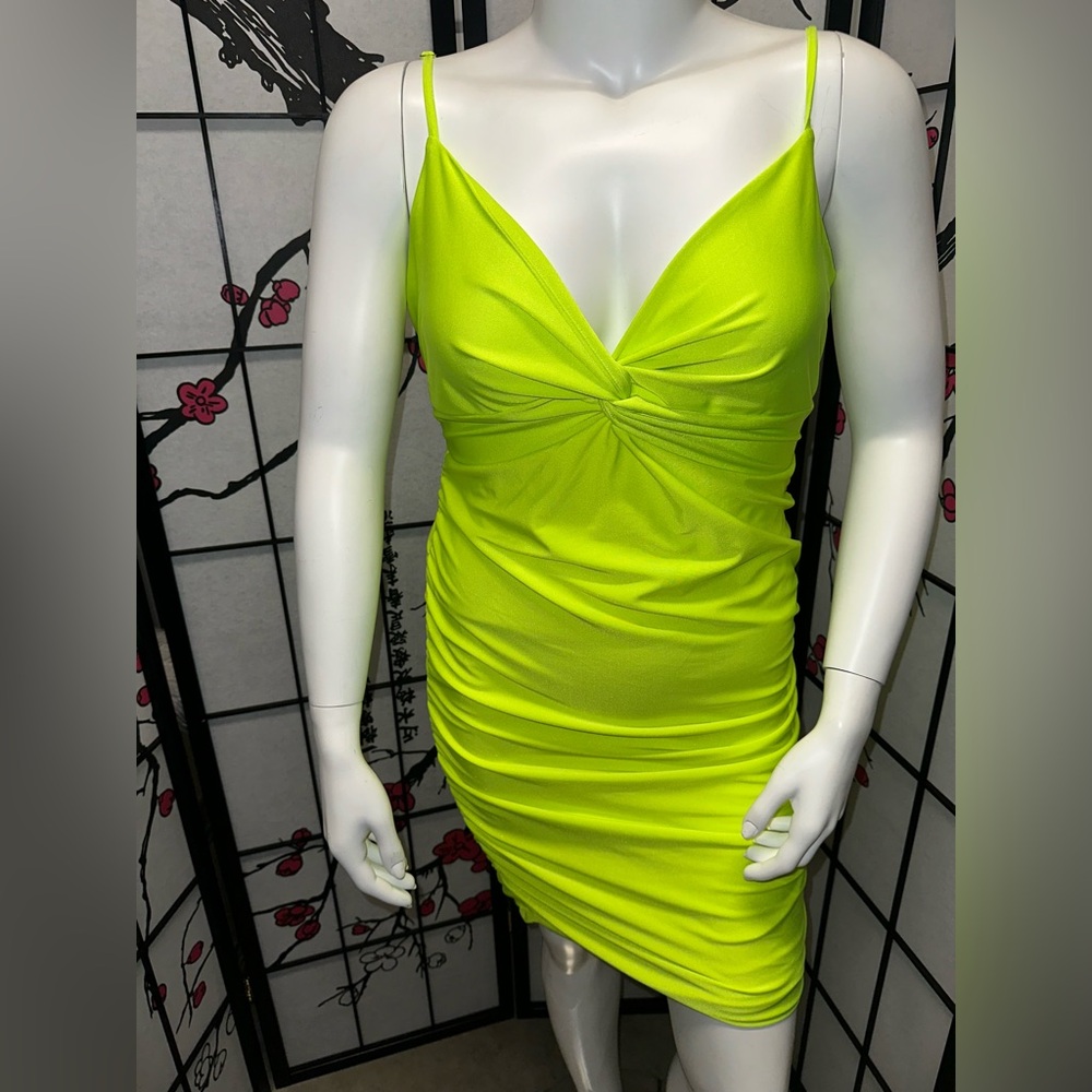 NWT Neon Green spaghetti strapped dress